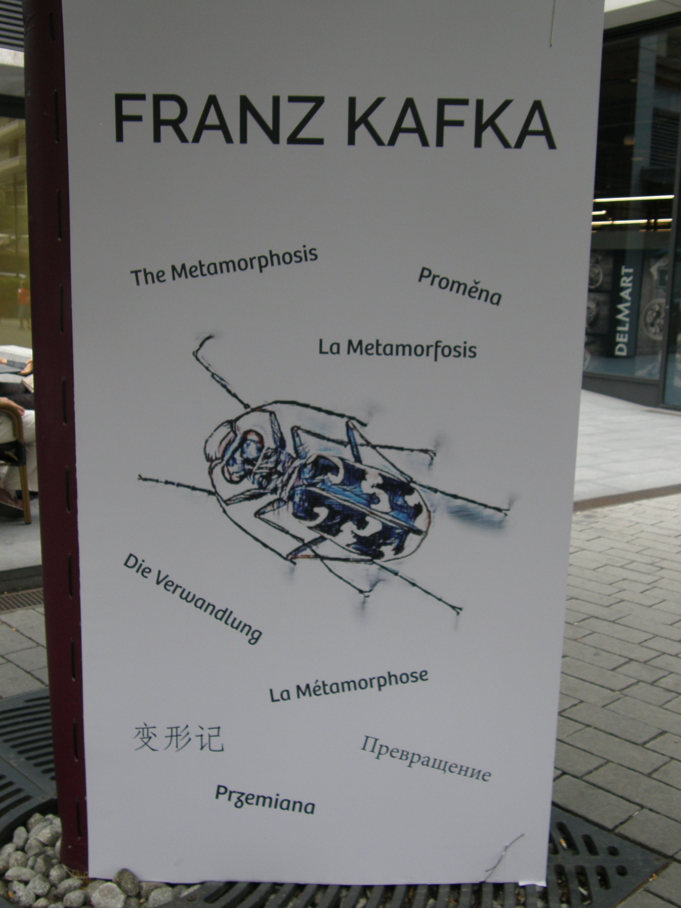 Stendas su F. Kafkos kūriniu Metamorfozė