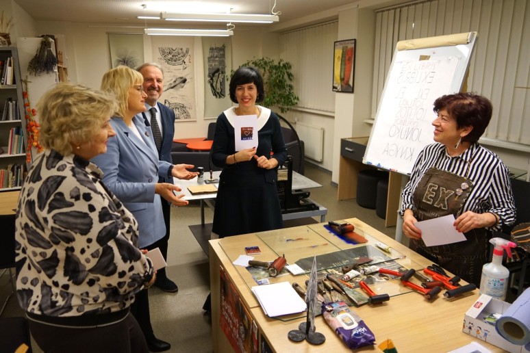 Ministrės vizito akimirka